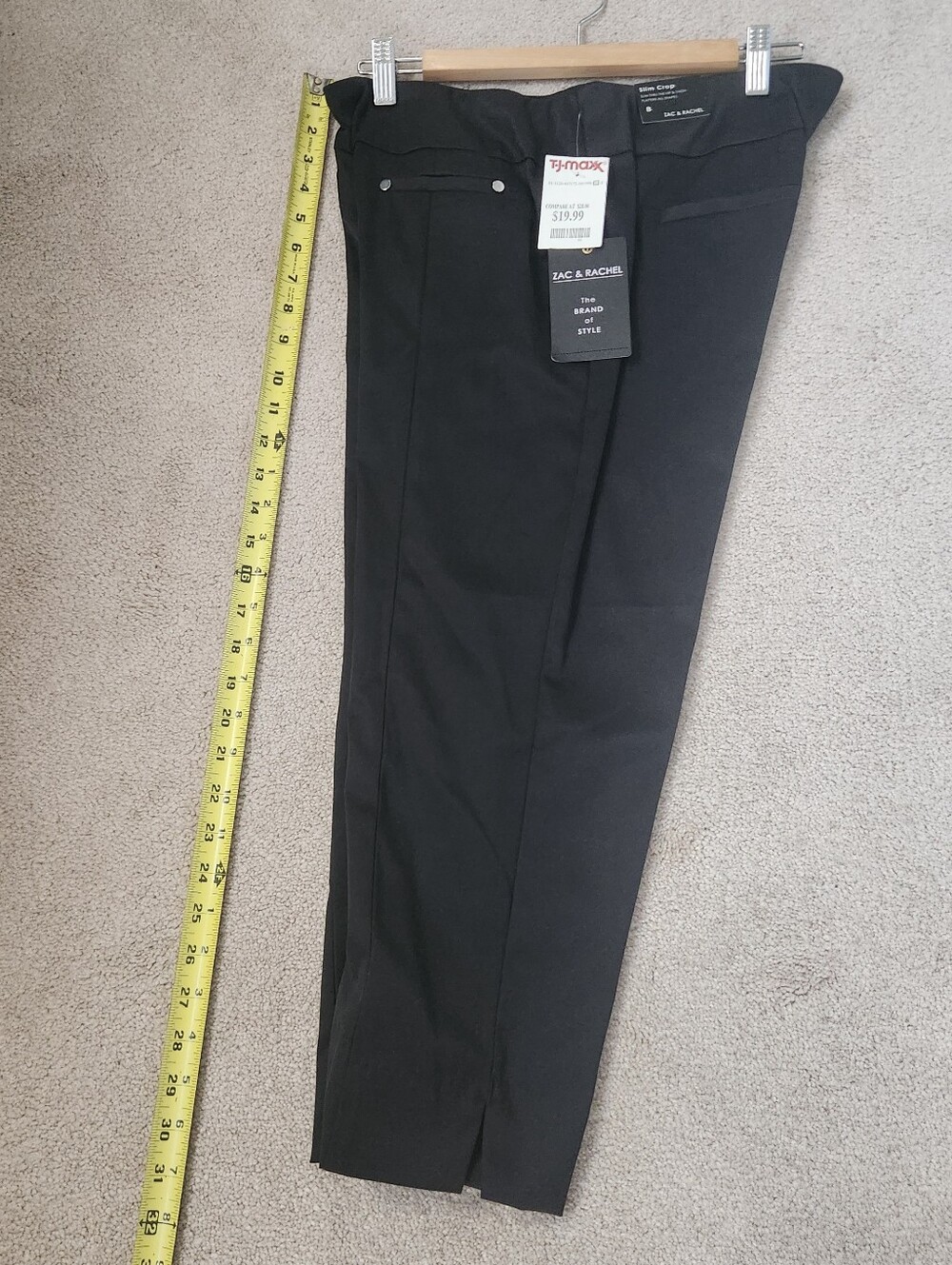 Zac & Rachel Black Women's Crop Dress Pants - Straight Leg